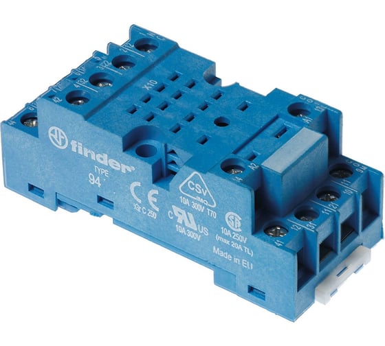 Изображение товара Розетка Finder для реле 55.32, 85.02 и модуля 99.01 с комб конт., с метал фикс, 9472SMA