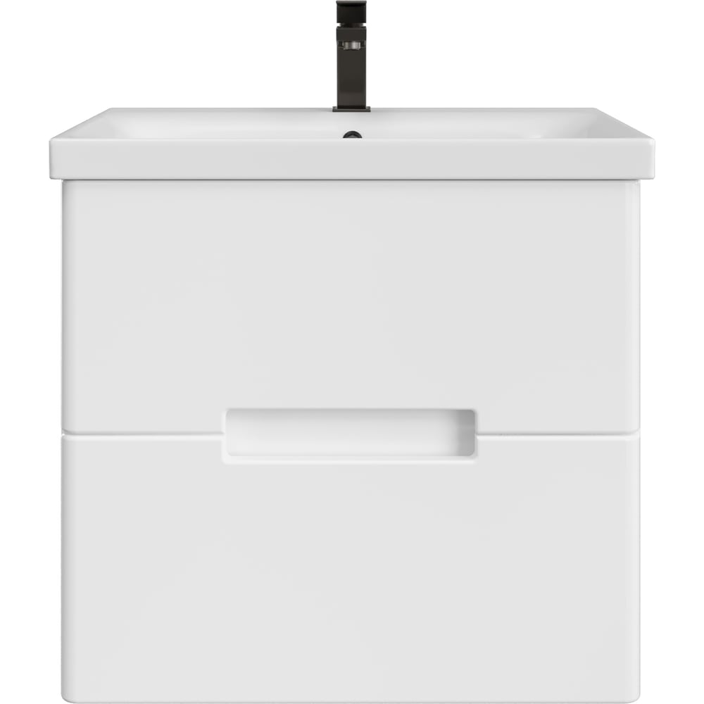 Изображение товара Подвесная тумба с раковиной KANI 60 + Moduo 60 современный дизайн белый