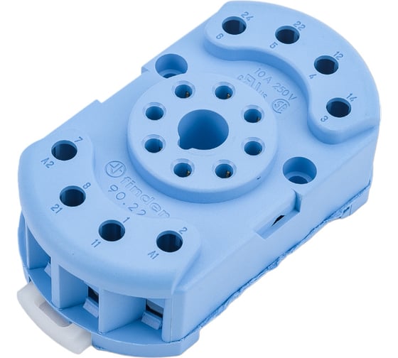Изображение товара Розетка Finder для реле 60.12, с комб конт., с метал фикс, винт. зажимы, , 9022SMA