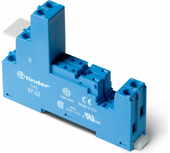 Изображение товара Розетка Finder для реле 46.52 и модуля 99.02/86.30, с разд-ми конт., с пластиковым фикс, в, 9702SPA