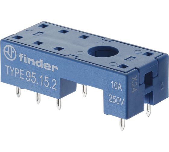 Изображение товара Розетка Finder для печат монт. реле 40.51, 40.52, 40.61 с метал фикс, синяя, 10а, 95152SMA
