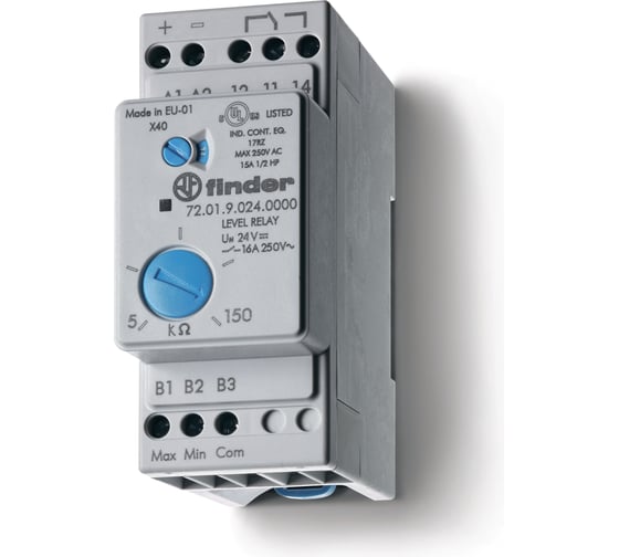 Изображение товара Реле контроля жидкости Finder функц наполнения или дренаж, задерж 0, 5-7сек., чувствит, 720190240000