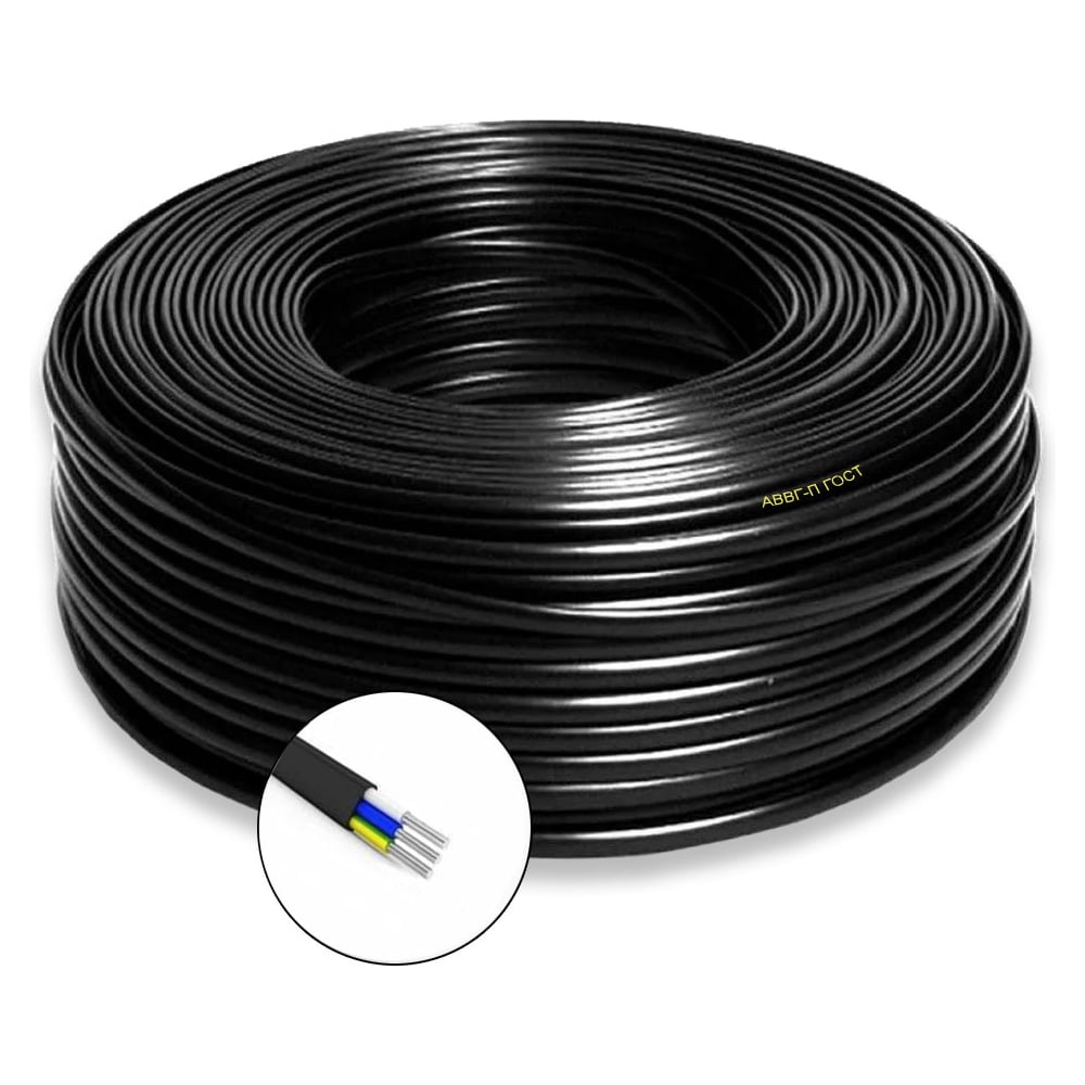 Изображение товара Кабель силовой БУРЕВЕСТНИК аввг-п 3х16 мм², 100м