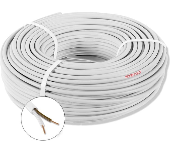 Изображение товара Кабель для пожарной и охранной сигнализации БУРЕВЕСТНИК КСПВ 2x0.4 мм2, 20м BOZ67782L20