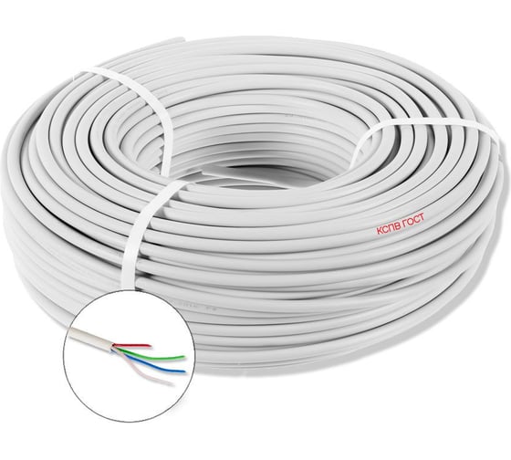 Изображение товара Кабель для пожарной и охранной сигнализации БУРЕВЕСТНИК КСПВ 4x0.5 мм2, 200м BOZ67786L200