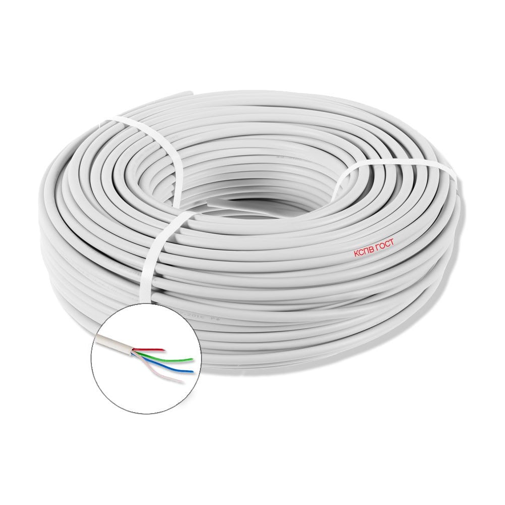 Изображение товара Кабель для пожарной и охранной сигнализации БУРЕВЕСТНИК КСПВ 4x0.64 мм2 50 м
