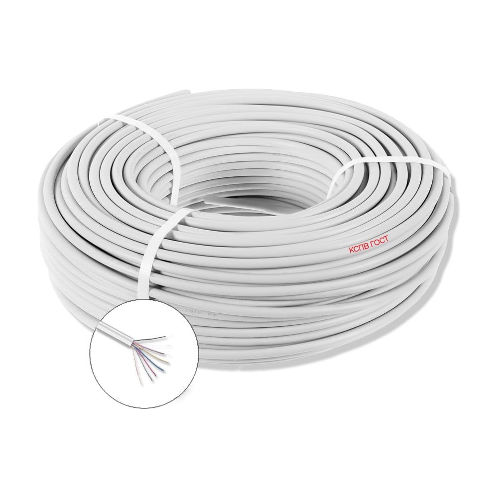 Изображение товара Кабель для сигнализации БУРЕВЕСТНИК КСПВ 8x0.5 мм2, 30м