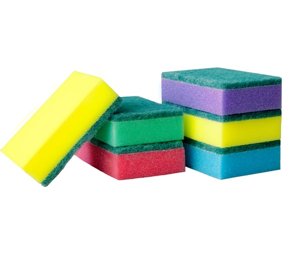 Изображение товара Губки для посуды OfficeClean поролон с абразивным слоем, 80х53х26 мм,10 шт 281459