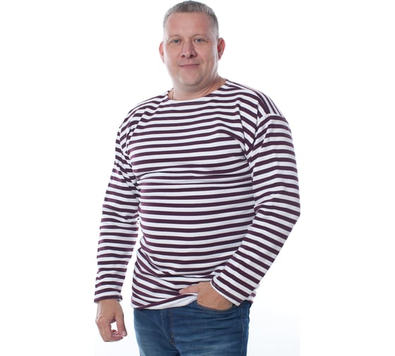 Изображение товара Тельняшка с начесом и длинным рукавом БЕРТА 100% хлопок, краповая полоса 702к-60-62