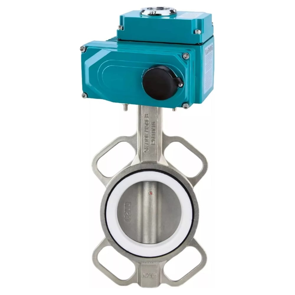 Изображение товара Затвор DN.ru 316-316-PTFE-2W-Fb Ду250 Ру16 электропривод 220В