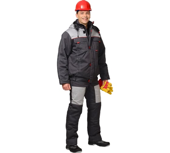 Изображение товара Костюм Сириус "Фаворит" зимний, куртка кор., п/комб. тёмно-серый с серым, р. 96-100/170-176 (ЧЗ) 90886