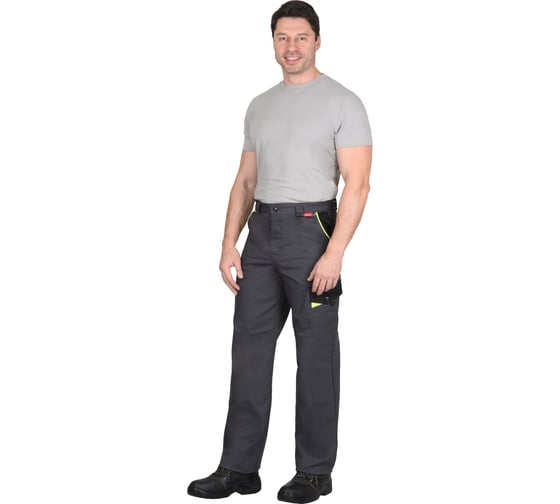 Изображение товара Брюки Сириус "ХОВАРД", темно-серые с черной и лимонной отд., р. 88-92/170-176 (ЧЗ) 46844