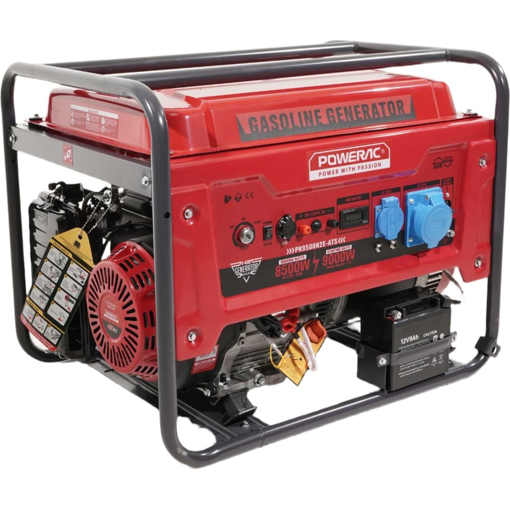 Изображение товара Генератор бензиновый электрический POWERAC 9кВт, 220В, с автовозобновлением PR9500H2E-ATS