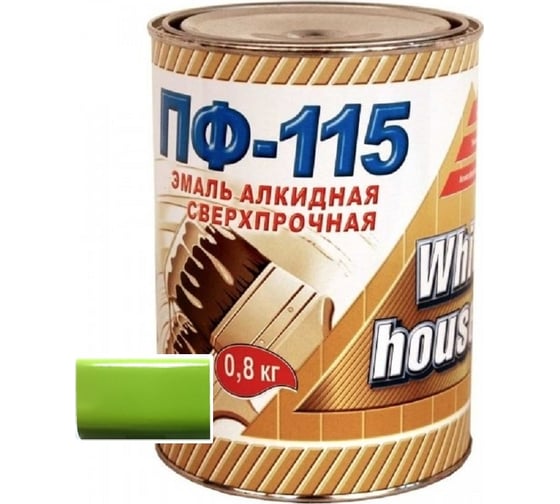 Изображение товара Эмаль White House ПФ-115 (салатная; 0.8 кг) 15230