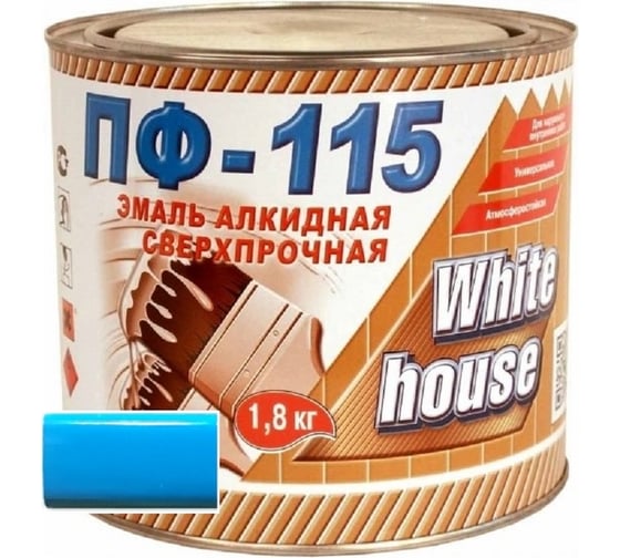 Изображение товара Эмаль White House ПФ-115 (голубая; 1.8 кг) 15210