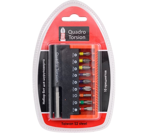 Изображение товара Набор бит 10 предметов Quadro Torsion 490010