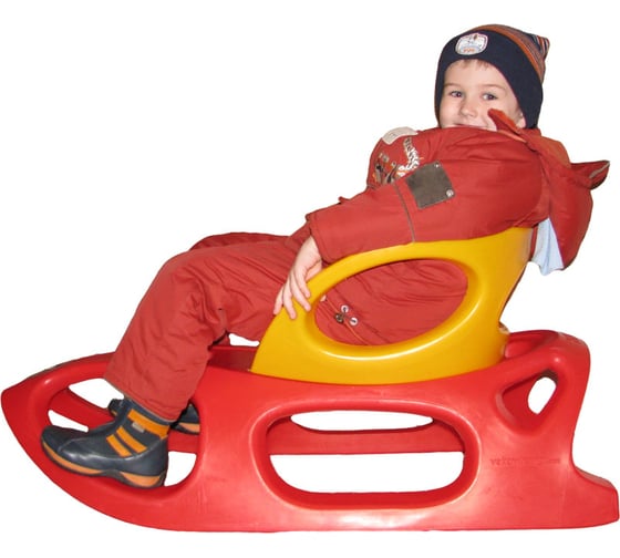 Изображение товара Санки с сиденьем и матрасиком Asplast 2KIDS красные 2K-103-005