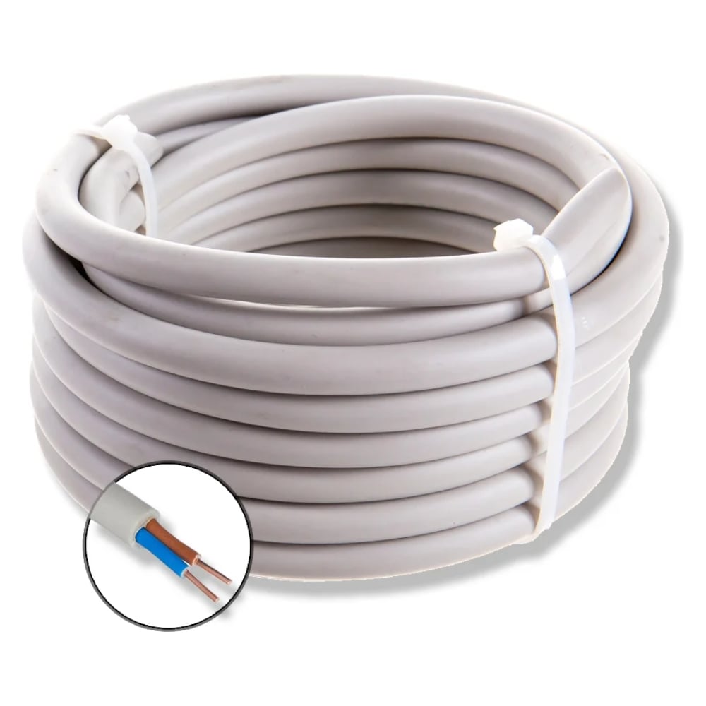 Изображение товара Кабель силовой NYM 2x2.5 мм2 200 м белый бухта БУРЕВЕСТНИК