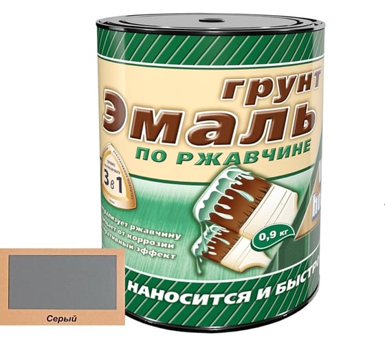 Изображение товара Грунт-эмаль 3 в 1 White House (серая; 0.9 кг) 15431