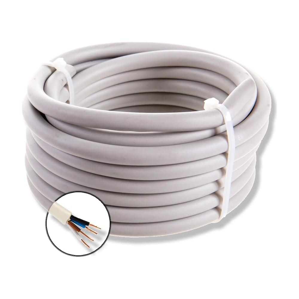 Изображение товара Кабель силовой БУРЕВЕСТНИК ny m 4x2.5 мм2 100м круглый В бухте