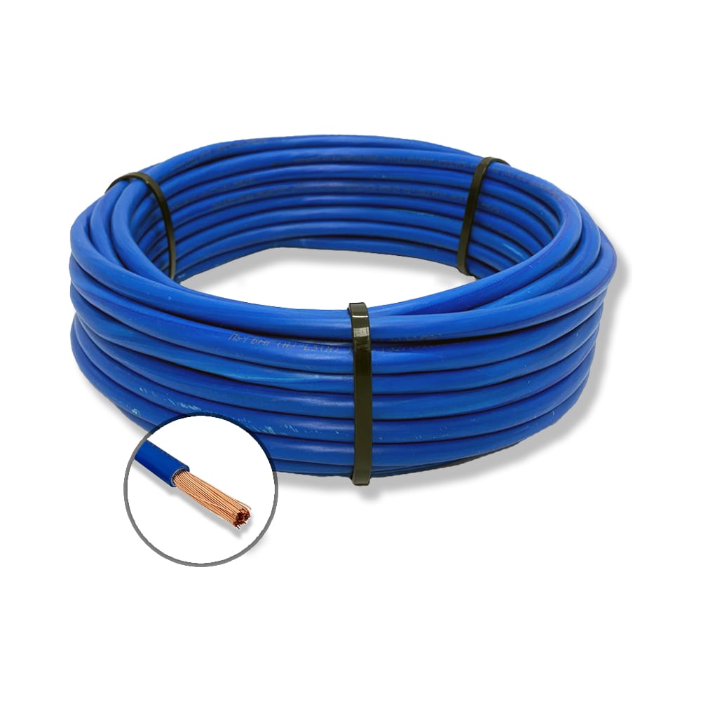 Изображение товара Провод установочный БУРЕВЕСТНИК пугпнг(а)-hf 25 мм2 синий, 30 м