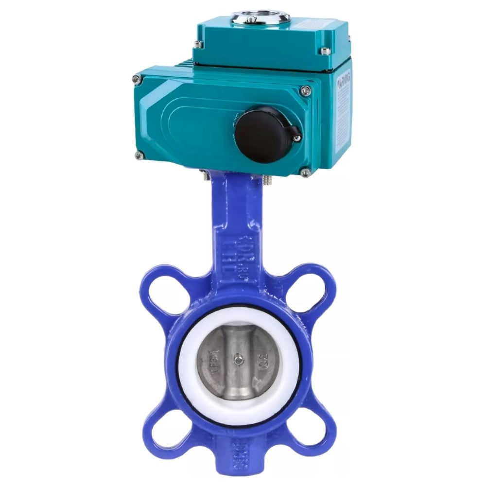 Изображение товара Затвор DN.ru WCB-316-PTFE-2W-Fb Ду250 Ру16 с электроприводом QT2-060