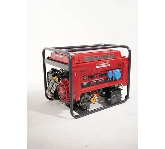 Изображение товара Генератор бензиновый электрический POWERAC 9 кВт, 220В, 16л.с., электростартер + АКБ PR9500H2E