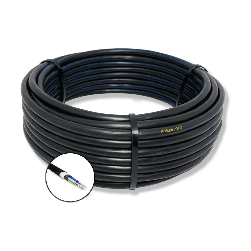 Изображение товара Кабель силовой бронированный БУРЕВЕСТНИК авбшв 5x6 мм2, 30м BOZ83470L30