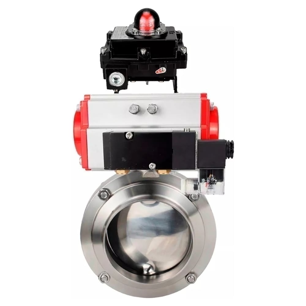 Изображение товара Затвор дисковый DN.ru 304-304-EPDM Ду25 Ру10 пищевой нержавеющей стали пневмопривод