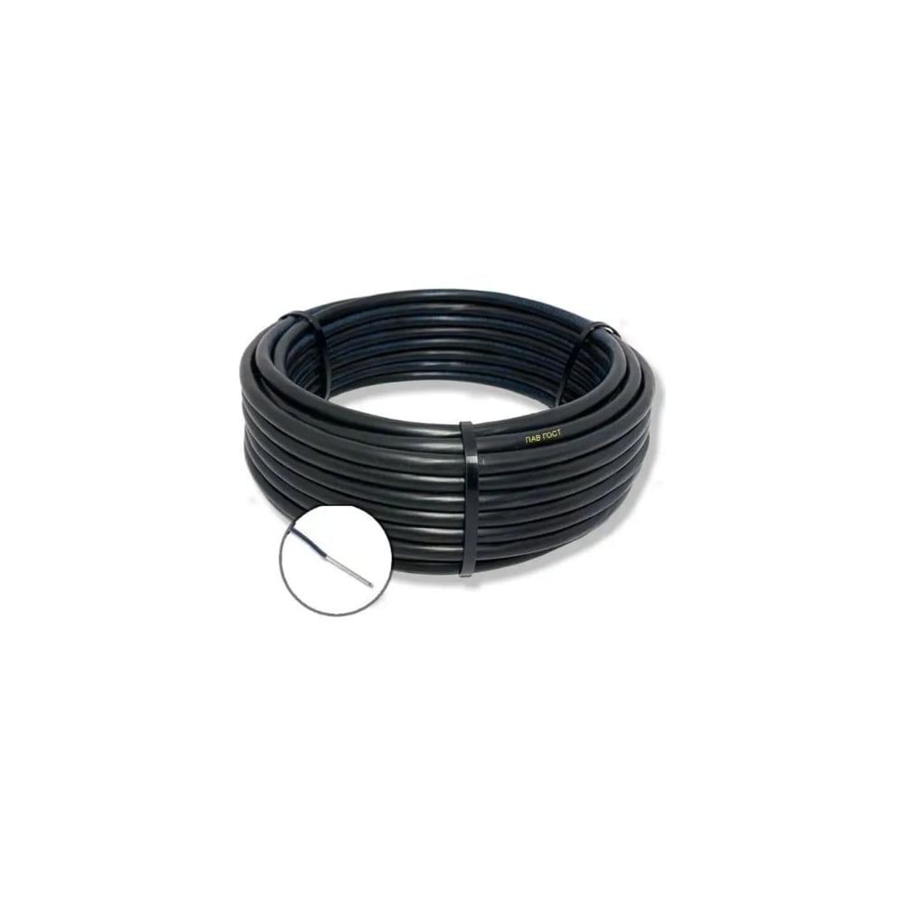 Изображение товара Провод БУРЕВЕСТНИК установочный пав 10 мм2 черный 10м BOZ251778L10