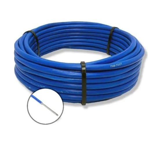 Изображение товара Провод БУРЕВЕСТНИК установочный пав 1x2.5 мм2 синий, 150м BOZ251837L150