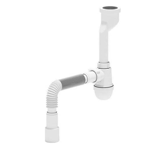 Изображение товара Сифон для писсуара АНИ Пласт бутылочный, литой выпуск, 1 1/4x32, гофра 32х40/50 U1016 025-0575