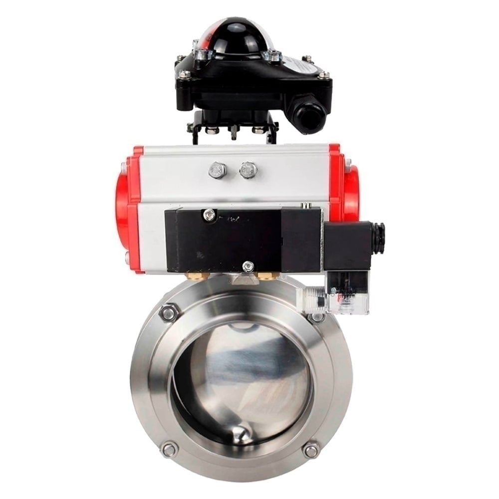 Изображение товара Затвор дисковый DN.ru 304-304-EPDM Ду25 Ру10 пищесталь пневмопривод