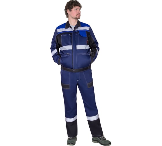 Изображение товара Костюм СИРИУС "Виват"-Р, куртка, п/к, темно-синий/черный/васильковый, СОП 50 мм р.112-116/182-188 (ЧЗ) 152198-р