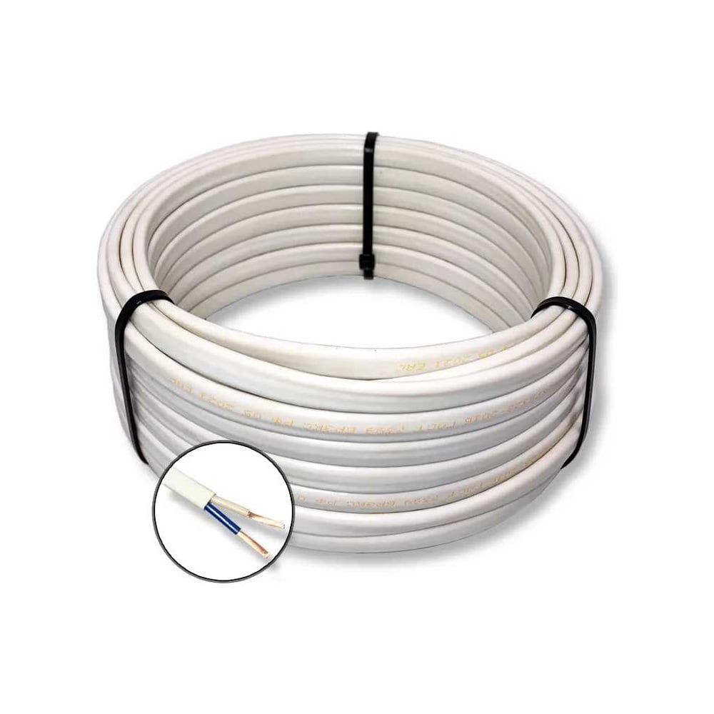 Изображение товара Электрический бытовой кабель БУРЕВЕСТНИК ШВВПнг(А)-LS 2x0.75 мм2 20м белый