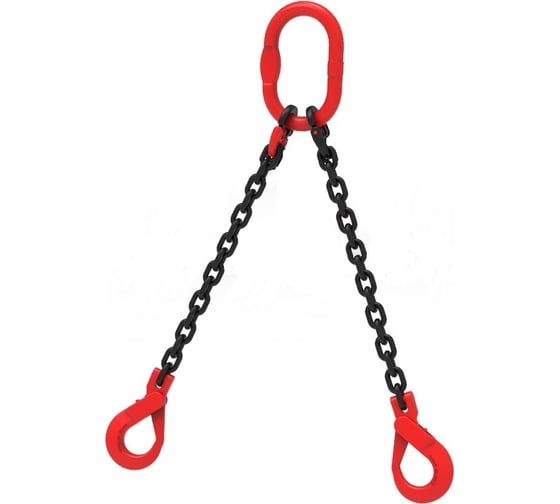 Изображение товара Цепной строп LITELIFT 2СЦ 4,25т 6м с самозакрывающимися крюками двухветвевой цепь 10x30 T8 G80 2sc4250t6s