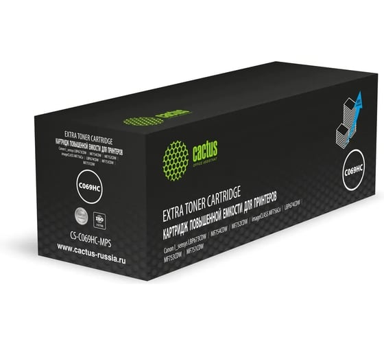 Изображение товара Картридж лазерный CACTUS CS-C069HC-MPS 069HC голубой (9000стр.) для Canon I_sensys LBP673CDW/MF754CD 2093003