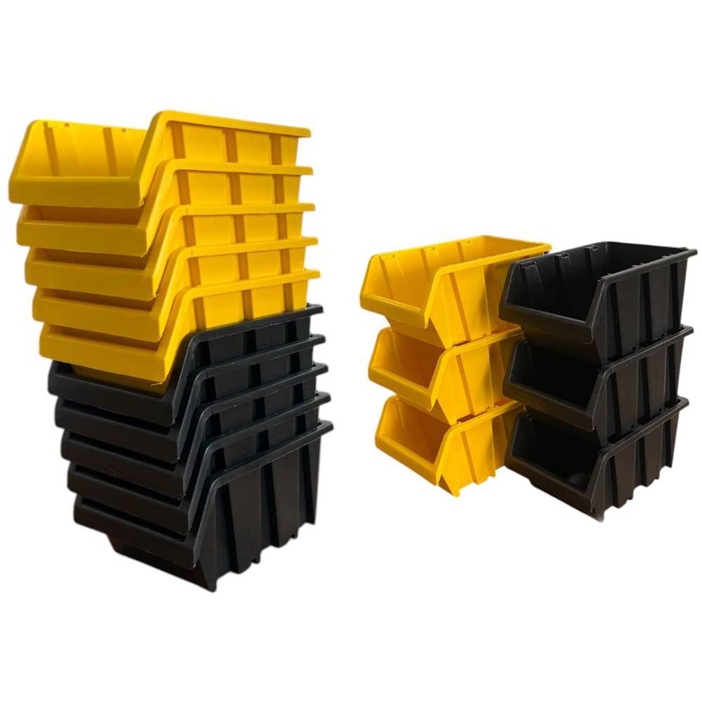 Изображение товара Лоток JETTOOLS 150x95x70 для метизов 20 шт желтый и черный