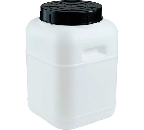 Изображение товара Бочка-бидон п/э BlackWeld 20л. квадратная, с крышкой, без вкладыша цв. белый 145156