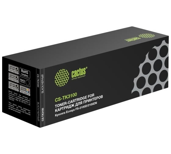 Изображение товара Картридж лазерный CACTUS CS-TK3100-MPS черный (25000стр.) для Kyocera Ecosys FS-2100D/2100DN 2093035