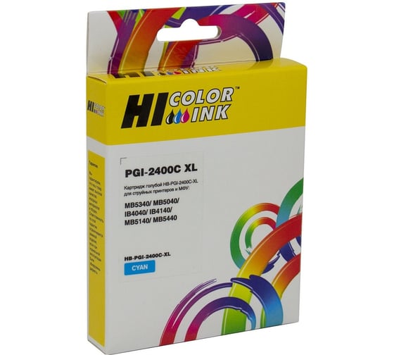 Изображение товара Картридж Hi-Black (PGI-2400XLC) для Canon MAXIFY iB4040/ МВ5040/ МВ5340, Cyan HB-CAN-PGI-2400XLC-C