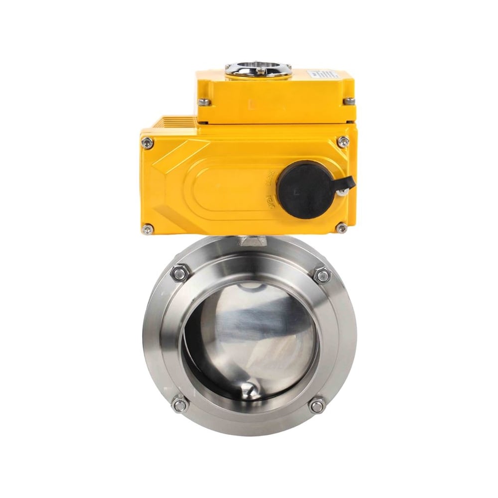 Изображение товара Дисковый затвор DN.ru 304-304-Sil Ду65 Ру10 электропривод нержавеющая сталь