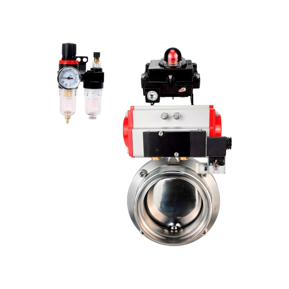 Изображение товара Дисковый затвор DN.ru 304-304-Sil Ду25 Ру10 пневмопривод