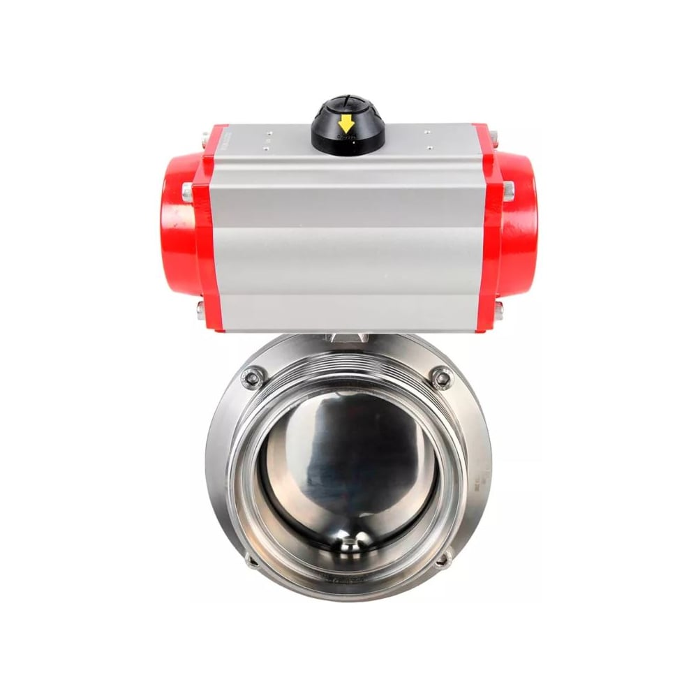 Дисковый затвор DN.ru 304-304-Sil-2W-T-H Ду50 Ру10 пищевая нержавеющая сталь 304, пневмопривод D050-76565
