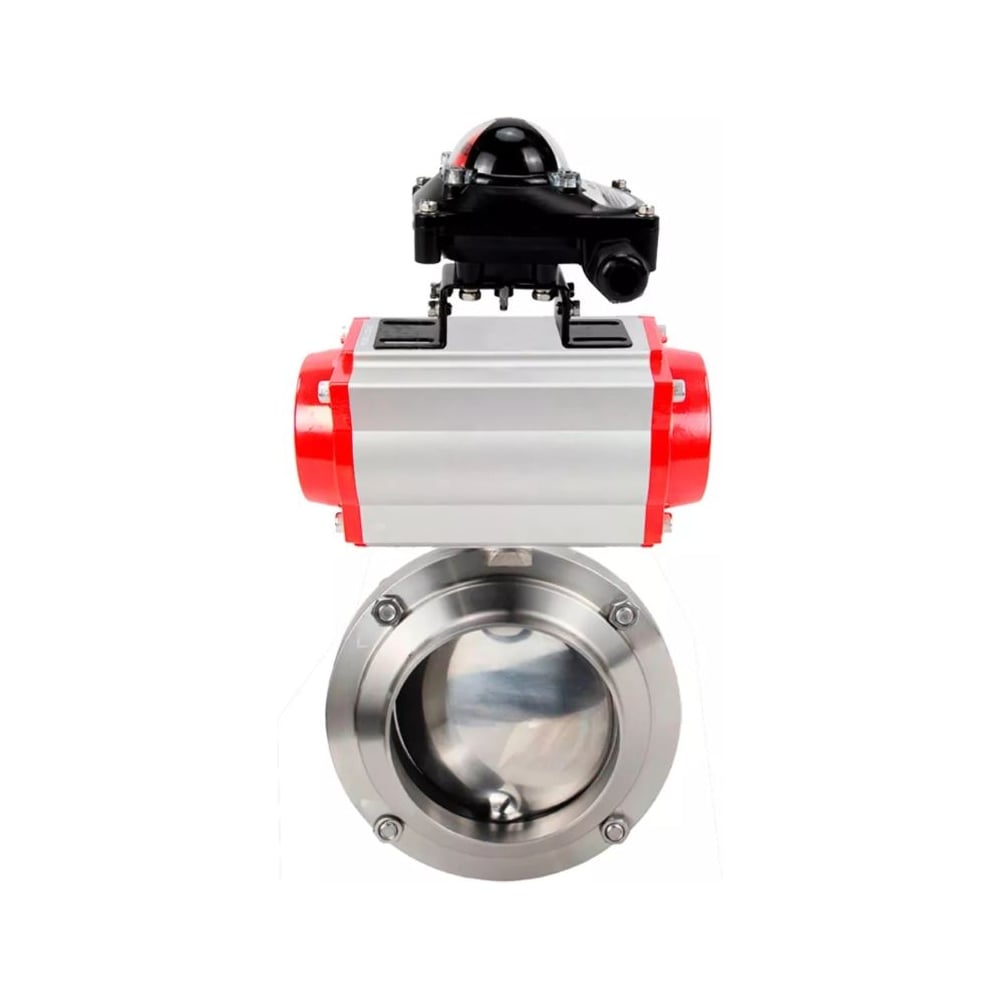 Дисковый затвор DN.ru 304-304-Sil-2W-W-H Ду32 Ру10 пищевая нержавеющая сталь, пневмопривод, БКВ D050-77256