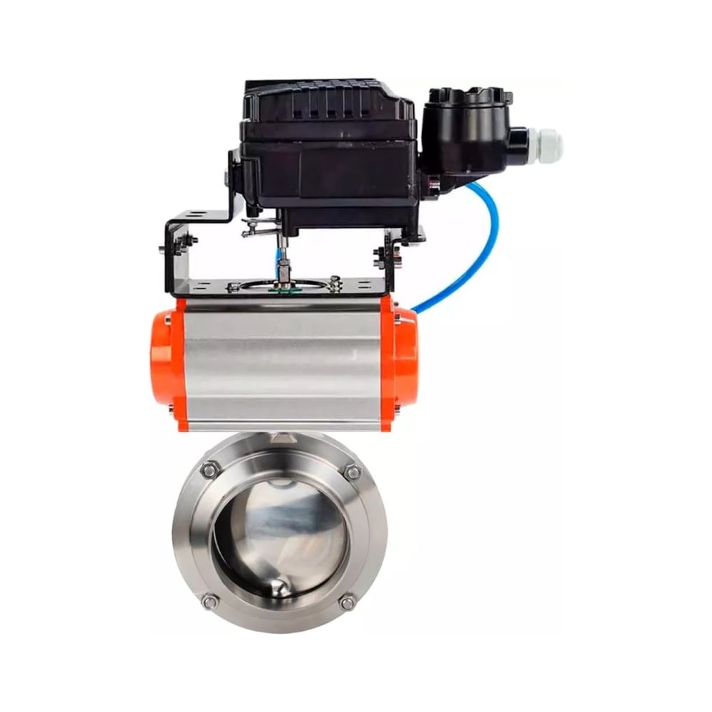 Изображение товара Дисковый затвор DN.ru 304-304-Sil-2W-W-H Ду65 Ру10 пищевой нержавеющая сталь