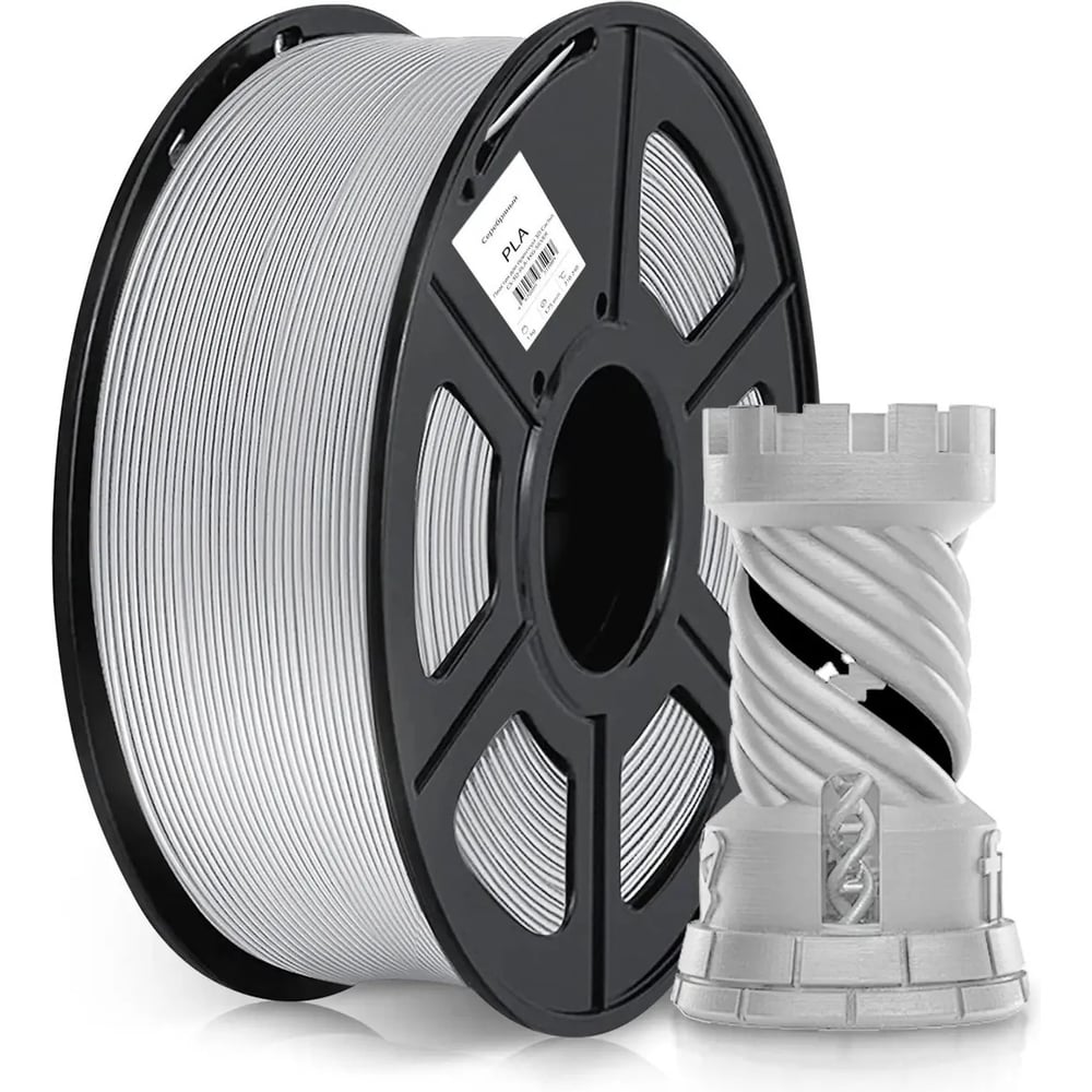 Изображение товара Пластиковый пруток CACTUS PLA Silk 1.75 мм 1 кг серебристый