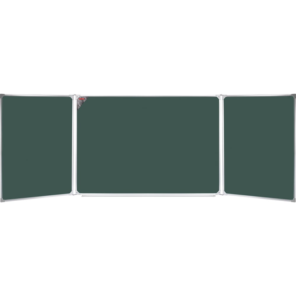 Изображение товара Доска для мела магнитная 3-х элементная 100x150/300 см, 5 рабочих поверхностей, зеленая, BS, ТЭ-300М ОФИСМАГ 231692