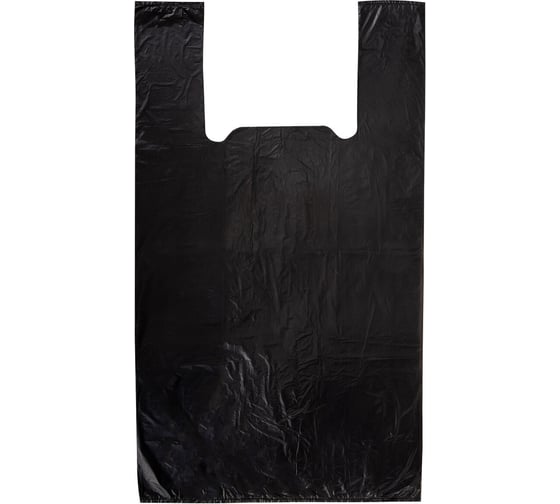 Изображение товара Пакет майка LAIMA КОМПЛЕКТ 100 штук, 28+15x55, ПНД черный, 15 мкм 700788