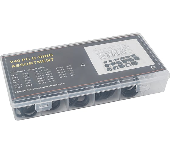 Изображение товара Кольцо уплотнительное Крал набор 17 размеров 240 шт 1180